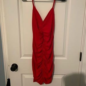 Shein Women Red Ruched Cocktail Dress M